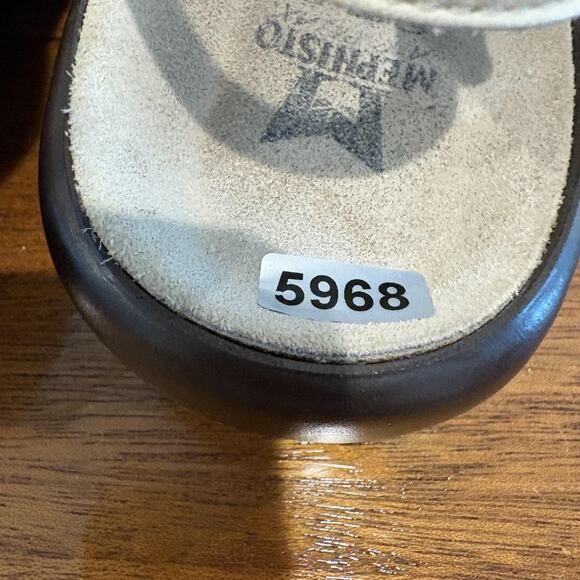 Mephisto Mobils Sandals Womens 10.5 Size 41 EU Leather Wedge Comfort Hook & Loop - Picture 11 of 11